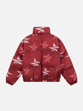 Manteau d'hiver à imprimé étoiles irrégulières